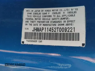 2002 Honda S2000 z VIN JHMAP11452T009221, wystawiony jako IAAI lot #38811161 z przebiegiem 67 818 mil mil oraz . Historia ofert i sprzedaży dostępna na DreamBid. Obrazek 9.