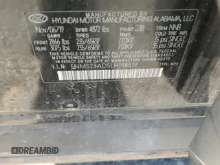 2020 Hyundai Santa Fe SE with VIN 5NMS23AD5LH198519, listed as a Copart auction lot 77644014 with 0 mi miles and Salvage Title. Bid and sale history available at carsss.com. Image 14.