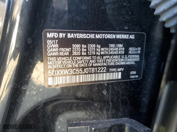 2018 BMW X4 xDrive28i with VIN 5UXXW3C55J0T81222, listed as a Copart auction lot 46620935 with NaN miles and Salvage Title. Bid and sale history available at carsss.com. Image 13.