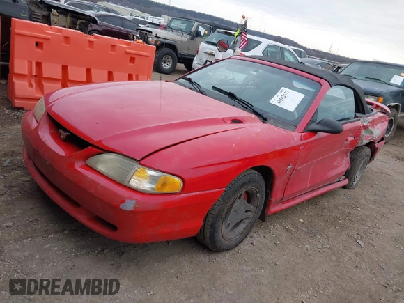 1998 Ford Mustang with VIN 1FAFP4443WF256137, listed as a IAAI auction lot 41542677 with 175,919 mi miles. Bid and sale history available at carsss.com. Image 17.