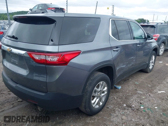 2020 Chevrolet Traverse LS with VIN 1GNERFKW3LJ237541, listed as a IAAI auction lot 42372625 with 107,470 mi miles and . Bid and sale history available at DreamBid. Image 4.