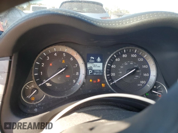 2013 Infiniti M37 with VIN JN1BY1AR9DM604703, listed as a Copart auction lot 77650014 with 104,675 mi miles and Salvage Title. Bid and sale history available at carsss.com. Image 9.