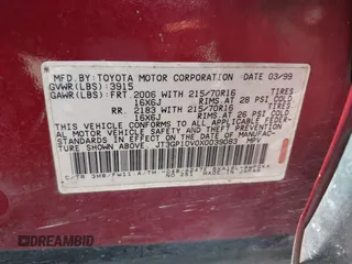 1999 Toyota RAV4 with VIN JT3GP10V0X0039083, listed as a IAAI auction lot 42061589 with 251,153 mi miles and . Bid and sale history available at DreamBid. Image 9.