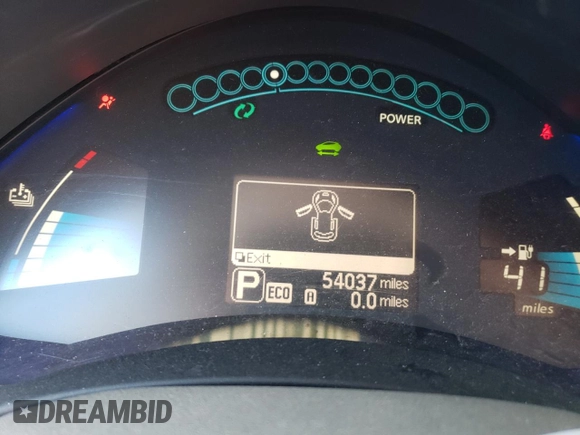 2016 Nissan LEAF S with VIN 1N4BZ0CP3GC309287, listed as a Copart auction lot 62592213 with 54,037 mi miles. Bid and sale history available at carsss.com. Image 9.