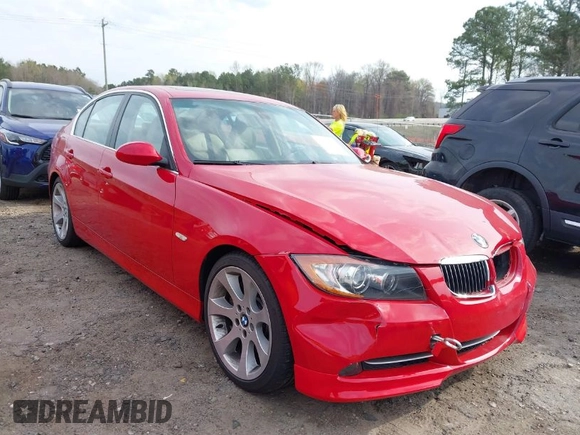 2007 BMW 3 Series 335i with VIN WBAVB73577PA87431, listed as a IAAI auction lot 41843603 with 99,329 mi miles. Bid and sale history available at carsss.com. Image 1.