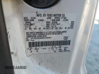 2006 Ford F-250 XL with VIN 1FTSX20566ED26991, listed as a Copart auction lot 41617325 with Not provided miles and Salvage title. Bid and sale history available at DreamBid. Image 12.