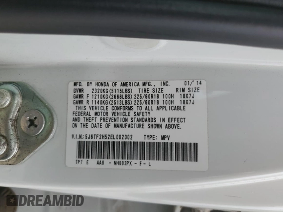 2014 Honda Crosstour EX-L z VIN 5J6TF2H52EL002002, wystawiony jako Copart lot #51216435 z przebiegiem 113 909 mil mil oraz Szkoda całkowita • Salvage title. Historia ofert i sprzedaży dostępna na DreamBid. Obrazek 14.