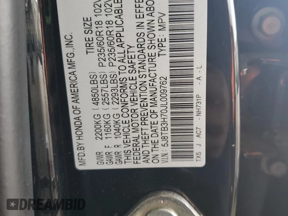 2018 Acura RDX w/Advance Pkg with VIN 5J8TB3H70JL009762, listed as a Copart auction lot 50264555 with 91,120 mi miles and Salvage Title. Bid and sale history available at carsss.com. Image 12.