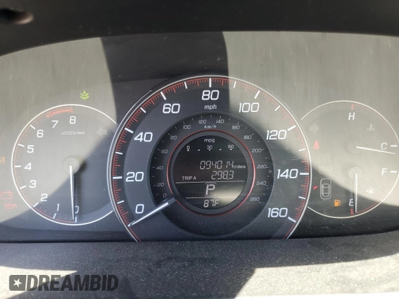 2013 Honda Accord Sport with VIN 1HGCR2F5XDA076652, listed as a Copart auction lot 56407975 with 94,014 mi miles and Clean Title. Bid and sale history available at DreamBid. Image 9.