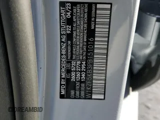2023 Mercedes-Benz E 450 with VIN W1KZF5KB3PB151016, listed as a Copart auction lot 44630245 with 14,463 mi miles and Salvage Title. Bid and sale history available at DreamBid. Image 12.