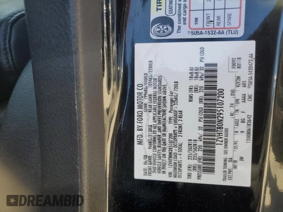 2009 Ford Mustang with VIN 1ZVHT80N295107200, listed as a Copart auction lot 53107595 with 102,704 mi miles and Salvage Title. Bid and sale history available at carsss.com. Image 14.