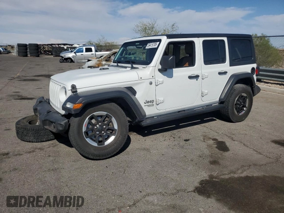 2020 Jeep Wrangler Unlimited Sport S z VIN 1C4HJXDG4LW209887, wystawiony jako Copart lot #59419785 z przebiegiem 89 138 mil mil oraz Szkoda całkowita • Salvage title. Historia ofert i sprzedaży dostępna na DreamBid. Obrazek 1.