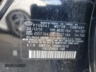 2017 Hyundai Sonata Hybrid SE with VIN KMHE24L10HA047610, listed as a Copart auction lot 43285595 with 143,787 mi miles and Salvage Title. Bid and sale history available at carsss.com. Image 12.