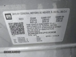 2023 Chevrolet Blazer RS с VIN 3GNKBERS1PS193838, выставлен на аукционе IAAI как лот 42408680 с пробегом 24 881 миль миль и . История ставок и продаж доступна на DreamBid. Изображение 9.