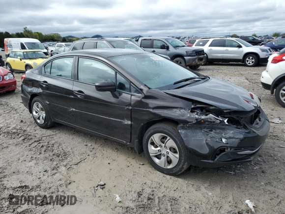2014 Honda Civic Sedan LX with VIN 2HGFB2F50EH517029, listed as a Copart auction lot 52019975 with 107,649 mi miles and Salvage Title. Bid and sale history available at carsss.com. Image 4.