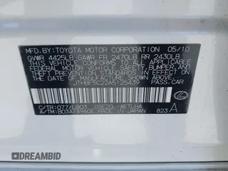 2010 Lexus IS 250 z VIN JTHBF5C22A5125439, wystawiony jako IAAI lot #42346132 z przebiegiem 226 500 mil mil oraz . Historia ofert i sprzedaży dostępna na DreamBid. Obrazek 9.