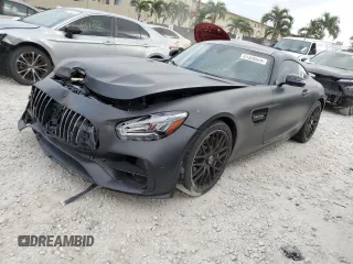 2020 Mercedes-Benz AMG GT with VIN WDDYJ7HA8LA028414, listed as a Copart auction lot 81328524 with 14,481 mi miles and Salvage Title. Bid and sale history available at carsss.com. Image 1.
