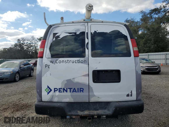 2014 Chevrolet Express Cargo Van with VIN 1GCWGFBA9E1120654, listed as a Copart auction lot 81083604 with 0 mi miles and Salvage Title. Bid and sale history available at carsss.com. Image 6.