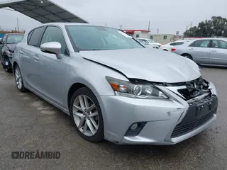 2014 Lexus CT 200h Hybrid with VIN JTHKD5BH0E2173721, listed as a IAAI auction lot 41798469 with 124,337 mi miles. Bid and sale history available at carsss.com. Image 1.