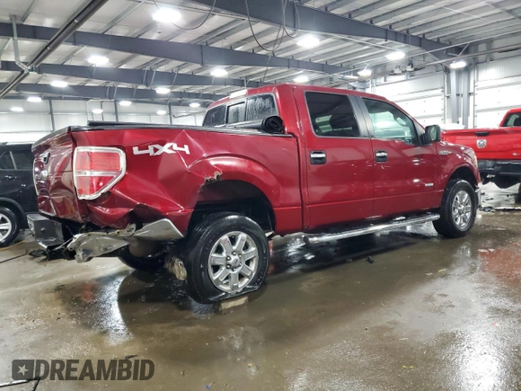 2013 Ford F-150 XL with VIN 1FTFW1ET8DFD87725, listed as a Copart auction lot 45722325 with 155,917 mi miles and Salvage Title. Bid and sale history available at carsss.com. Image 3.
