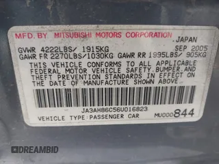 2006 Mitsubishi Lancer Evolution IX с VIN JA3AH86C56U016823, выставлен на аукционе IAAI как лот 42298601 с пробегом 144 171 миль миль и . История ставок и продаж доступна на DreamBid. Изображение 9.