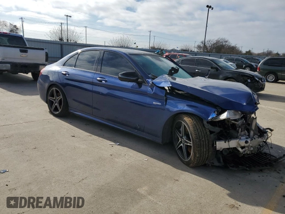 2018 Mercedes-Benz C 43 AMG with VIN 55SWF6EB3JU252235, listed as a Copart auction lot 85720424 with 74,266 mi miles and Salvage Title. Bid and sale history available at carsss.com. Image 4.