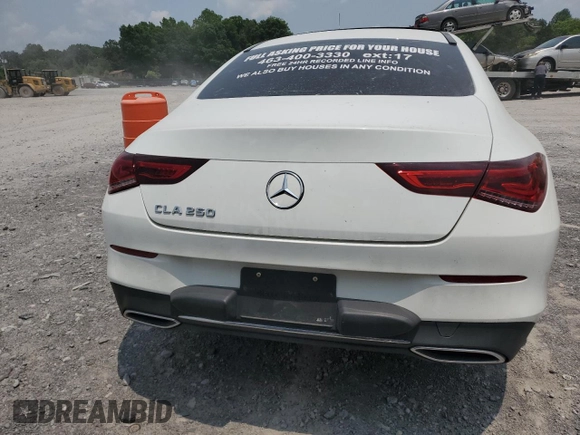 2020 Mercedes-Benz CLA 250 with VIN WDD5J4GB0LN077580, listed as a Copart auction lot 53732773 with 45,588 mi miles and . Bid and sale history available at DreamBid. Image 6.