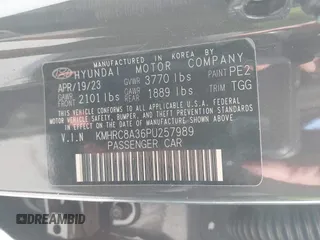 2023 Hyundai Venue Limited with VIN KMHRC8A36PU257989, listed as a IAAI auction lot 41067467 with 20,177 mi miles and . Bid and sale history available at DreamBid. Image 9.