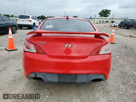2012 Hyundai Genesis Coupe 2.0T with VIN KMHHT6KD5CU076285, listed as a Copart auction lot 59228515 with 156,070 mi miles and Clean title. Bid and sale history available at DreamBid. Image 6.
