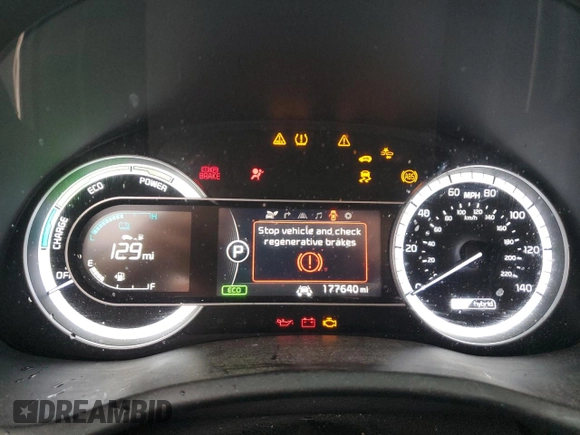 2019 Kia Niro Touring with VIN KNDCE3LC5K5274841, listed as a Copart auction lot 43465525 with 177,640 mi miles and Salvage Title. Bid and sale history available at carsss.com. Image 9.