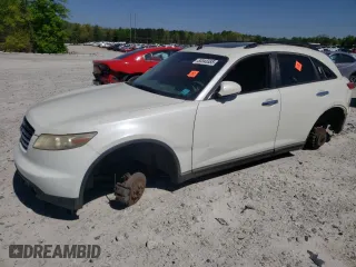 2005 Infiniti FX35 with VIN JNRAS08W55X215220, listed as a Copart auction lot 53343385 with 0 mi miles and Salvage Title. Bid and sale history available at carsss.com. Image 1.