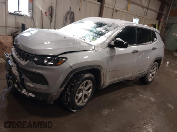 2024 Jeep Compass Sport with VIN 3C4NJDANXRT146281, listed as a IAAI auction lot 41499484 with 3,166 mi miles. Bid and sale history available at carsss.com. Image 2.