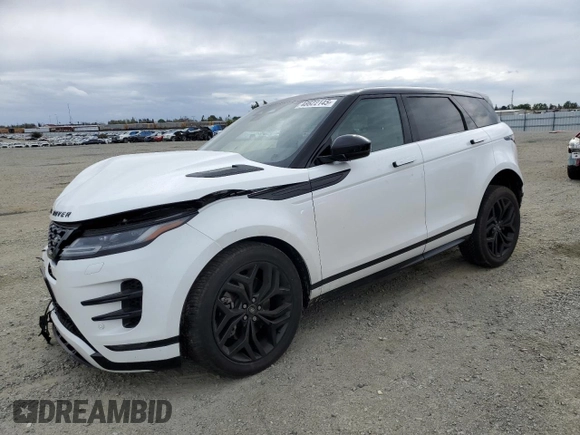 2023 Land Rover Range Rover Evoque Dynamic SE with VIN SALZL2FX7PH222070, listed as a Copart auction lot 48622145 with 5,837 mi miles and Salvage Title. Bid and sale history available at carsss.com. Image 1.