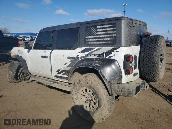 2023 Ford Bronco Raptor with VIN 1FMEE5JRXPLC05041, listed as a Copart auction lot 52328385 with 5,458 mi miles and Clean title. Bid and sale history available at DreamBid. Image 2.