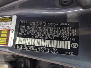 2012 Toyota Avalon z VIN 4T1BK3DB5CU457105, wystawiony jako IAAI lot #42375828 z przebiegiem 121 961 mil mil oraz . Historia ofert i sprzedaży dostępna na DreamBid. Obrazek 9.