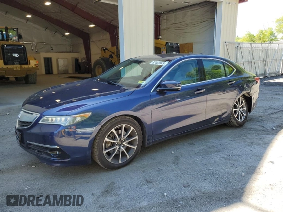 2015 Acura TLX Advance with VIN 19UUB2F78FA014129, listed as a Copart auction lot 57463945 with 85,807 mi miles and Salvage title. Bid and sale history available at DreamBid. Image 1.