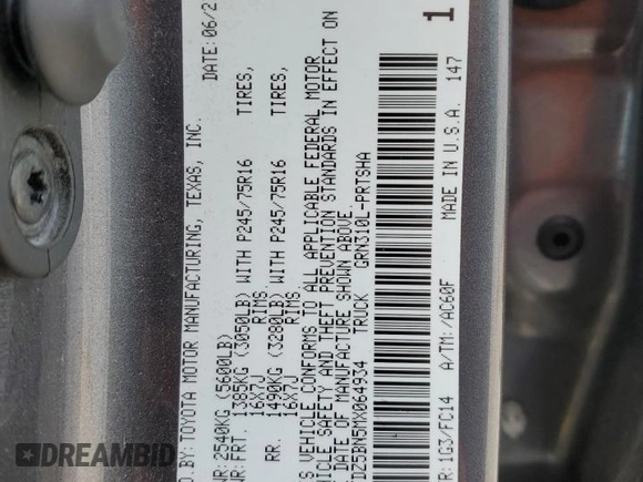 2021 Toyota Tacoma 4WD SR5 with VIN 5TFDZ5BN5MX064934, listed as a Copart auction lot 48400035 with 59,767 mi miles and Salvage Title. Bid and sale history available at carsss.com. Image 13.