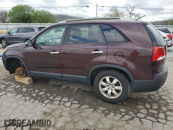 2012 Kia Sorento LX with VIN 5XYKT4A25CG242708, listed as a Copart auction lot 51382155 with 156,175 mi miles and Salvage Title. Bid and sale history available at carsss.com. Image 2.