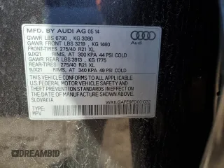2015 Audi Q7 3.0T Premium Plus with VIN WA1LGAFE9FD001032, listed as a Copart auction lot 52765595 with 146,502 mi miles and Clean Title. Bid and sale history available at carsss.com. Image 13.