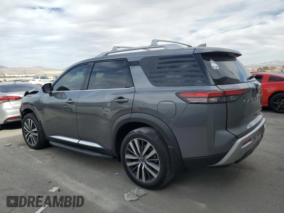 2022 Nissan Pathfinder Platinum with VIN 5N1DR3DH3NC244073, listed as a Copart auction lot 43459905 with 76,989 mi miles and Salvage title. Bid and sale history available at DreamBid. Image 2.