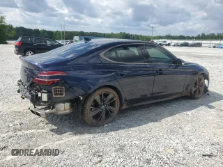 2023 Genesis G70 2.0T with VIN KMTG34TA8PU127827, listed as a Copart auction lot 59662305 with 6,310 mi miles and Salvage title. Bid and sale history available at DreamBid. Image 3.
