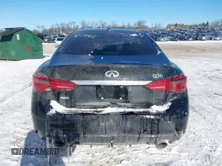 2018 Infiniti Q50 3.0t LUXE with VIN JN1EV7AR5JM445635, listed as a IAAI auction lot 41287362 with 58,703 mi miles. Bid and sale history available at carsss.com. Image 17.