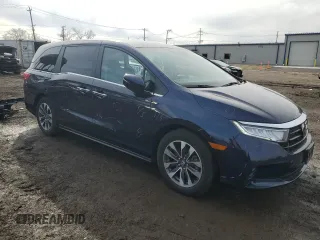 2022 Honda Odyssey EX-L with VIN 5FNRL6H71NB021161, listed as a Copart auction lot 47082215 with 63,510 mi miles and Salvage Title. Bid and sale history available at DreamBid. Image 4.