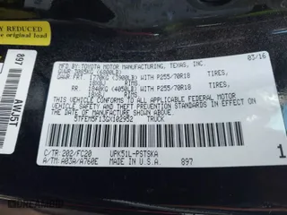 2016 Toyota Tundra 2WD Truck SR5 with VIN 5TFEM5F13GX102952, listed as a IAAI auction lot 41881999 with 106,065 mi miles. Bid and sale history available at carsss.com. Image 9.
