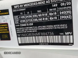 2021 Mercedes-Benz GLC 300 с VIN W1N0G8EB6MF884736, выставлен на аукционе Copart как лот 58799685 с пробегом 47 978 миль миль и Списание • Salvage title. История ставок и продаж доступна на DreamBid. Изображение 13.