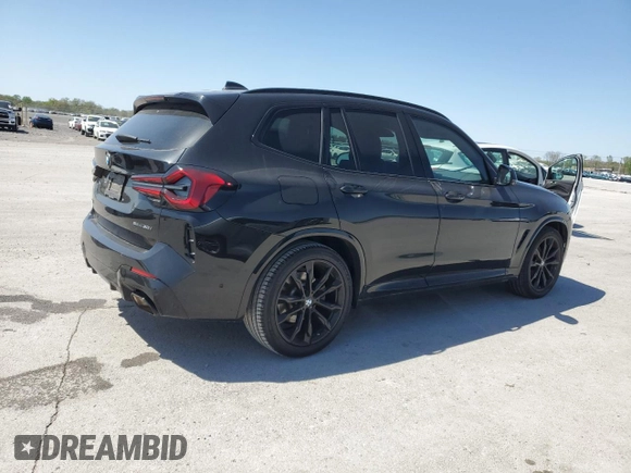 2023 BMW X3 sDrive30i with VIN 5UX43DP05P9P87523, listed as a Copart auction lot 52484675 with 24,834 mi miles and Salvage Title. Bid and sale history available at DreamBid. Image 3.