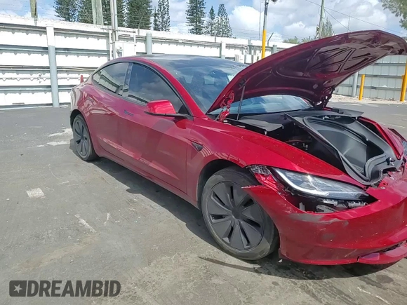 2025 Tesla Model 3 Long Range with VIN 5YJ3E1EA4SF897642, listed as a Copart auction lot 55498795 with 6,099 mi miles and Salvage title. Bid and sale history available at DreamBid. Image 14.