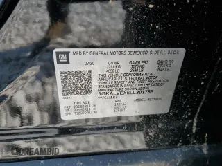 2020 GMC Terrain SLT with VIN 3GKALVEX6LL301785, listed as a Copart auction lot 59257725 with 39,134 mi miles and Salvage title. Bid and sale history available at DreamBid. Image 13.