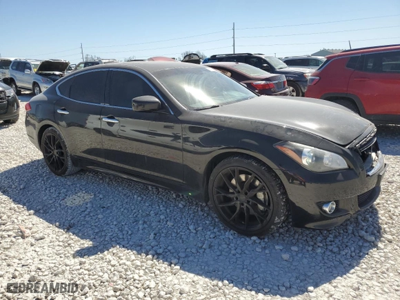 2013 Infiniti M37 with VIN JN1BY1APXDM513051, listed as a Copart auction lot 48062555 with 140679 miles and Salvage Title. Bid and sale history available at carsss.com. Image 4.