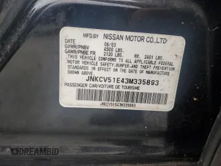 2003 Infiniti G35 w/Leather with VIN JNKCV51E43M335893, listed as a Copart auction lot 60824014 with Not Provided miles and Non Repairable. Bid and sale history available at carsss.com. Image 12.